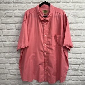 The Foundry Supply‎ Co Coral Pink Mens 3XL Short Sleeve Button Shirt 100% Cotton